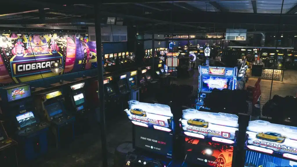 cidercade houston arcade games aerial view